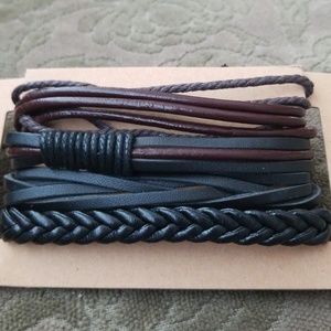 HANDMADE -  (3) Leather Bracelets